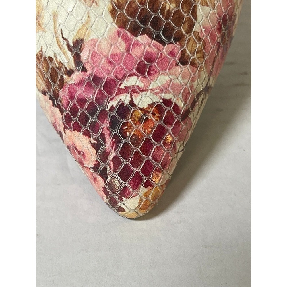 COLE HAAN SNAKE‎ FLORAL PRINT LEATHER POINTED TOE PUMP WOMEN'S US 8.5B SUPER HOT - Picture 11 of 15